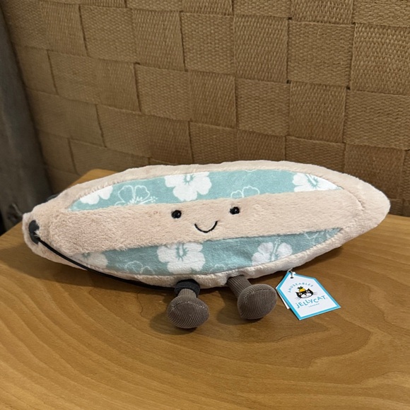 Jellycat Cream and Blue Floral Plush Surfboard - Picture 1 of 8